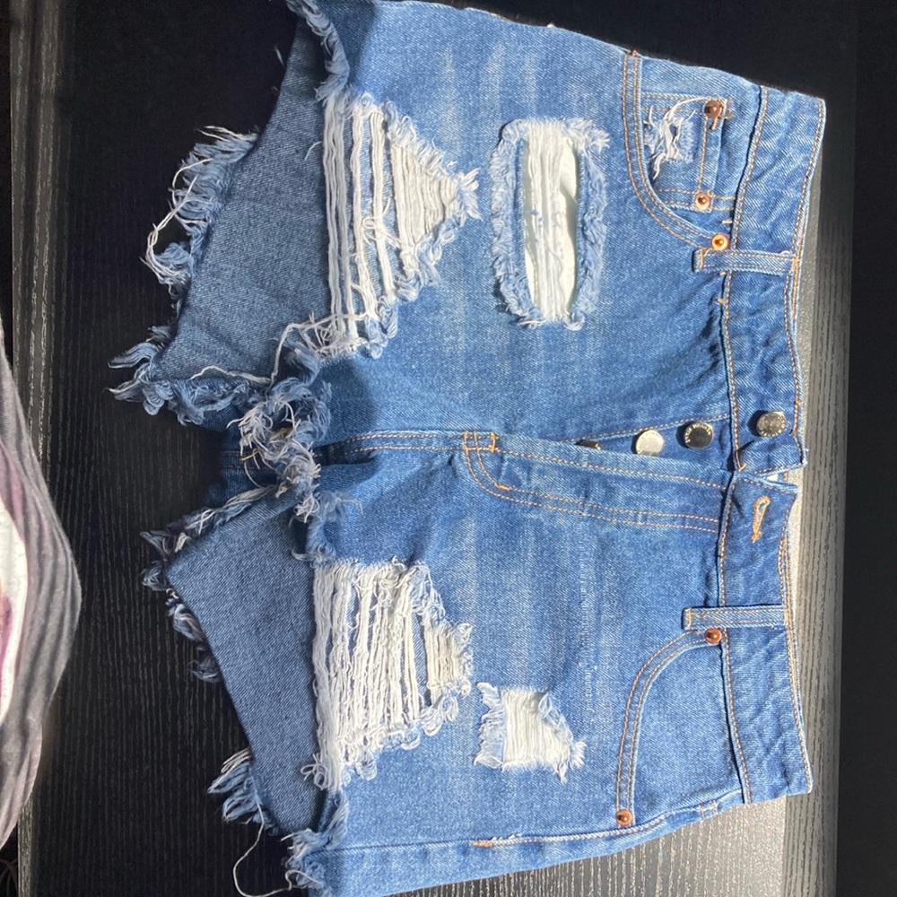 Hammer‎ Jean Distressed Blue Denim Shorts Size M
